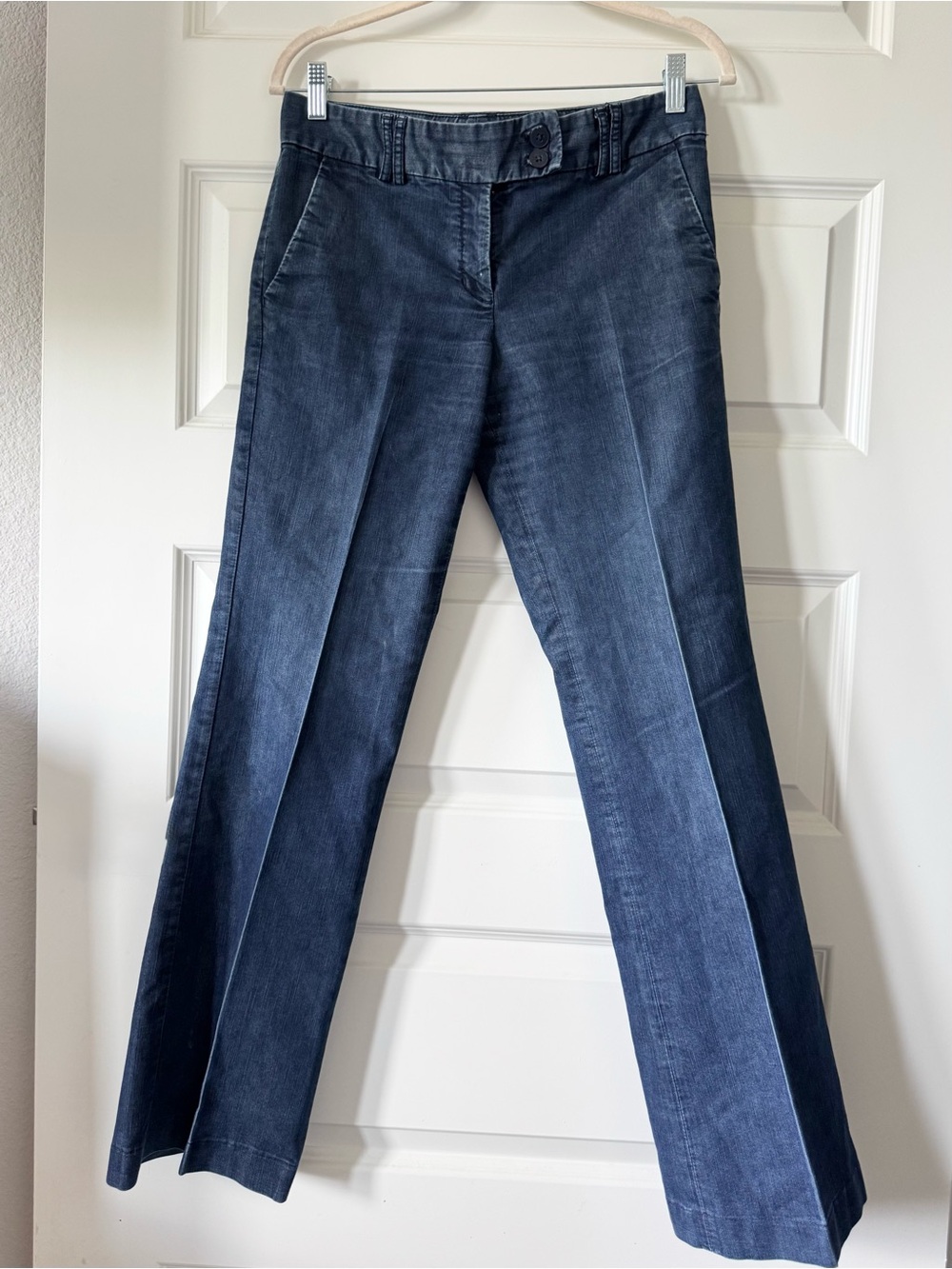 Editor Women’s 4L Dark Wash Denim Trouser Jeans Wide Straight Leg 32” Inseam